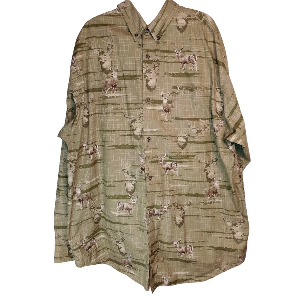 Vintage Columbia River Lodge Deer Hunting Long Sleeve Button Front Shirt XXL